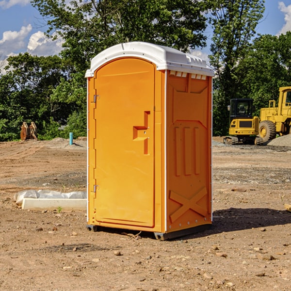 how often are the portable restrooms cleaned and serviced during a rental period in Home Gardens California